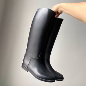 ❄️ Vintage Méduse Black PVC Knee-High Riding Rain Boots US 10
